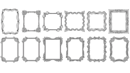 a collection of white squares on transparent background