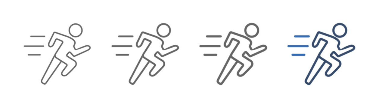 
outline icon set running with runner design