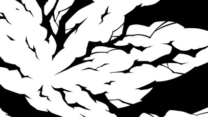 Obraz na płótnie Canvas 雷が左下から放射状に広がるシルエットの背景_16:9