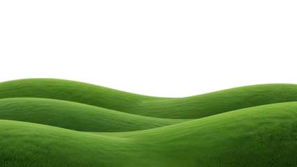 Rolling green hills isolated on transparent background