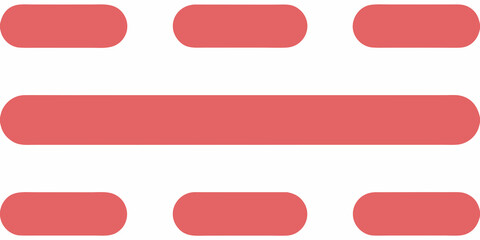 A simple graphic displaying three horizontal red lines on a white background