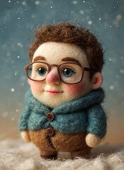 Toy figure of a male doll. AI generation.