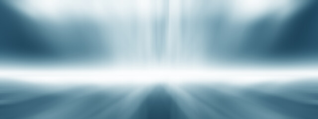 Abstract wall studio room blue background for displaying your products. Dark empty scene, blue neon searchlight light.