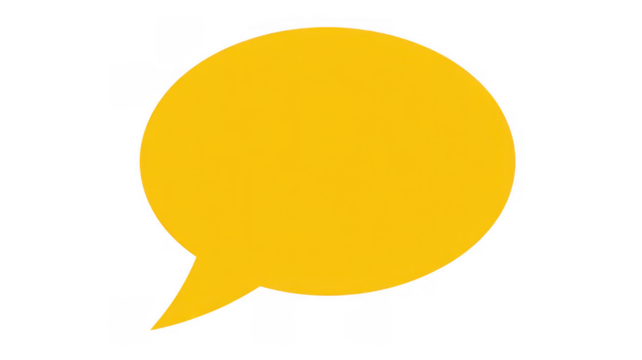 Yellow speech bubble communication dialogue conversation isolated on a transparent background - Powered by Adobe