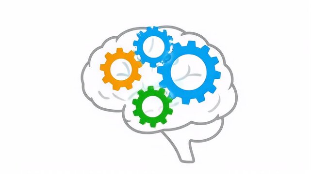 Brain Gears Cogwheels Working Mind Concept Illustration.