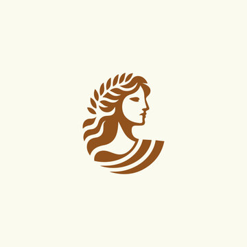 Greek Goddess Minimal Logo, Greek Beauty Logo, Greek Goddess Vector, Greek Goddess Illustration, Greek Goddess Silhouette, Beauty, Skincare, Elegant, Luxury, Feminine, Hera, Athena