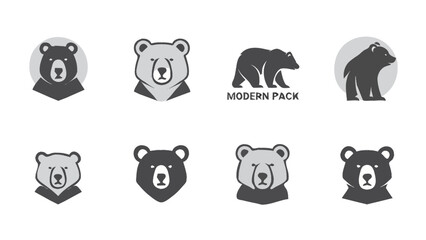 Collection of stylized bear icons and logos. © Ares