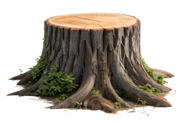 Tree Stump with Exposed Roots and Moss - Natural Rustic Woodland Base