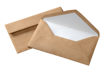 Brown envelopes on black background for mailing and correspondence