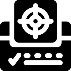 Fototapeta premium mission glyph icon. Strong and solid vector icon for websites, mobile interfaces, presentations, and visual branding. High quality and easy to edit.