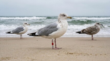 Obraz premium seagulls on the beach