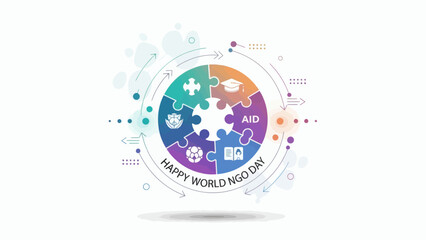 Happy World NGO Day Puzzle Concept.