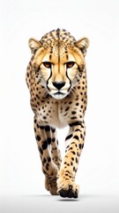 Obraz premium Majestic Cheetah Prowling: Front View Studio Shot of a Powerful Wild Cat
