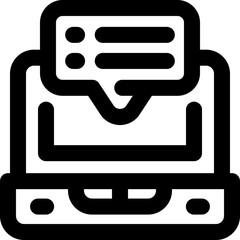 Obraz premium online interview line icon. Clean and minimalist vector icon for websites, mobile apps, presentations, and logos. Fully scalable and customizable for any project.