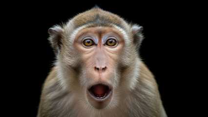 Obraz premium Monkeys with wide eyes, close-up portrait