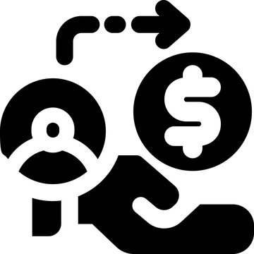 lender glyph icon. Strong and solid vector icon for websites, mobile interfaces, presentations, and visual branding. High quality and easy to edit.