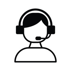 Call Service Outline Illustration Icon Vector for Support Design