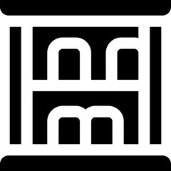 Fototapeta premium bookshelf glyph icon. Strong and solid vector icon for websites, mobile interfaces, presentations, and visual branding. High quality and easy to edit.