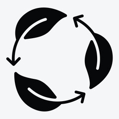 Solid biodegradable icon for decomposable and natural organic products.