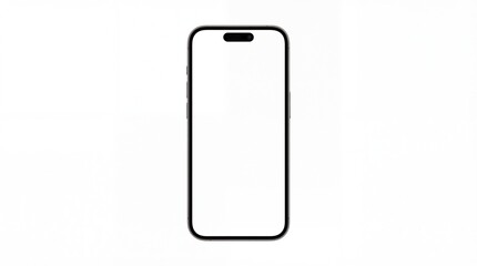 Modern Smartphone Mockup White Screen Isolated