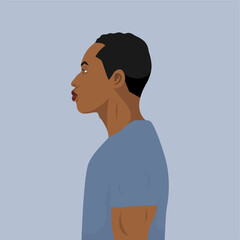 vector african man illustration side view