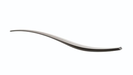 Sleek gray metal spoon isolated on white background, minimalist product shot for culinary or tableware design.