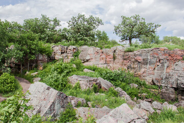sioux quartzite rock outcrop at Pipestone National Monument