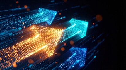 Digital Arrows Progress Technology Concept
