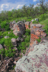 sioux quartzite rock outcrop at Pipestone National Monument