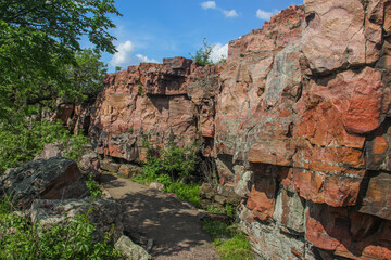 sioux quartzite rock outcrop at Pipestone National Monument