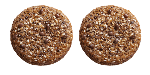 Two round light brown textured objects