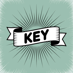 Vintage Banner with Key Text Design for Advertisement