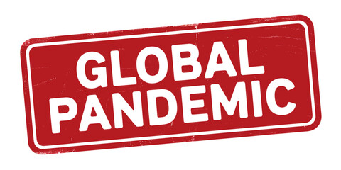 Global Pandemic Warning Sign Red Alert Message Stamp