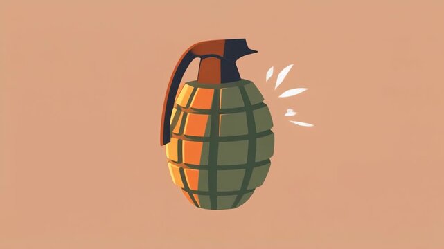 Classic 3D Pineapple Grenade on Orange Backdrop