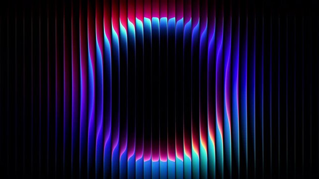 Rotating neon circular gradient refracted through ribbed glass. Radiant gradient light ring slowly rotating behind reeded glass. Dynamic luminous ring in continuous smooth rotation. Seamless loop. 4K