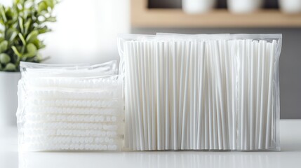 Sealed packets of concentrated water filtering straws for portable outdoor hydration and emergency survival supplies