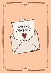 Colorful vector poster illustration of heart. Romantic love symbol perfect for Valentines Day holiday, wedding designs, posters, invitations and festive decor.