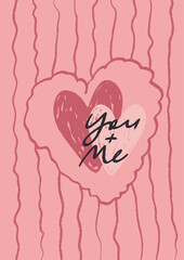 Vector poster illustration of heart. Romantic love symbol perfect for Valentines Day holiday, wedding designs, posters, invitations and festive decor.