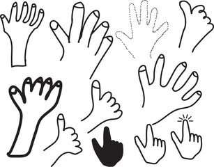 Fototapeta premium Collection of various hand gestures and shapes