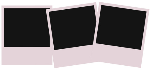 Three Blank Polaroid Photo Frames For Creative Digital Scrapbooking And Photographic Memory Layouts