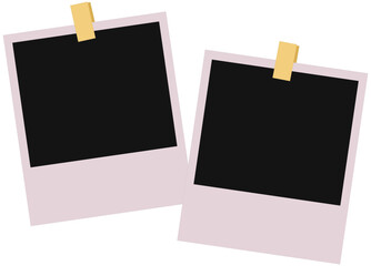 Two Blank Polaroid Photo Frames With Adhesive Tape For Pictures And Creative Memory Journaling