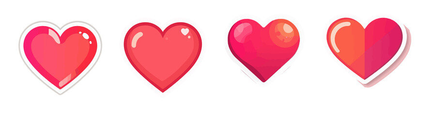 template featuring a love sticker with a flat design style, incorporating simple shapes and bold...