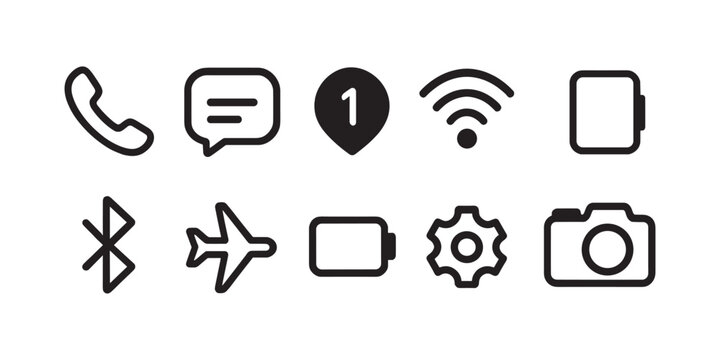 Communication and Device Line Icons Set