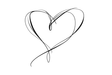 Elegant heart shape illustration isolated on transparent background