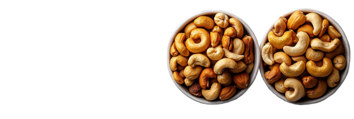 Two whole walnuts displayed against a transparent background