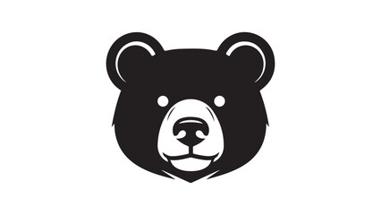 Obraz premium Minimalist bear head silhouette logo
