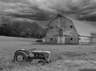 old barn in the field