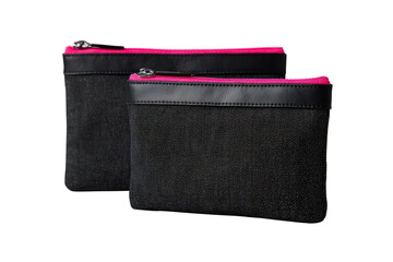 Black and Pink Zip Pouches Set