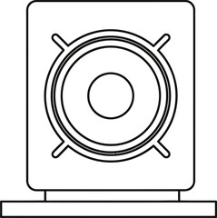 Fototapeta premium Minimalist black line drawing illustration featuring a single speaker, suitable for technology and audio themes
