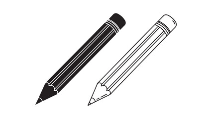 Minimalist pencil and eraser illustration